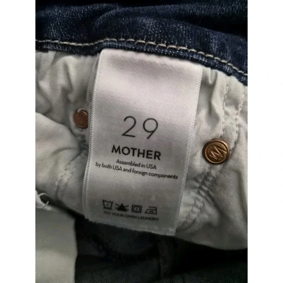 Mother The Looker High Waisted Skinny Jeans Women's Size 29 Teaming Up Wash Dark - Picture 5 of 8